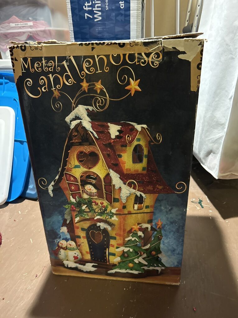 Metal CandleHouse Xmas Decor