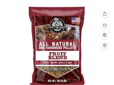 Pit Boss All Natural BBQ Hardwood Pellets - Fruit Blend (Apple, Cherry, Maple, Oak) 40 LB
