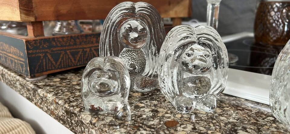 Sweden Bergdala Crystal Troll Figurine Set