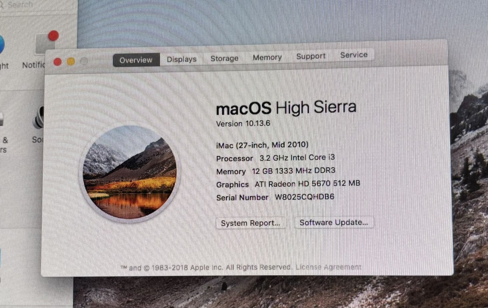 Mid-2010 27 inch iMac w/480GB SSD and 12GB RAM
