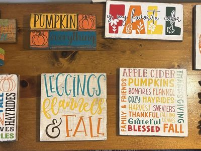 Seasonal Wooden Signs Bundle Fall Autumn Thanksgiving Summer Decor Lot