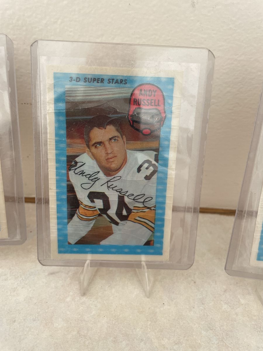 1966 Topps 3-D Super Stars Football Cards - Andy Russell & Jim Hart (Set of 2)