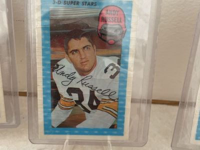 1966 Topps 3-D Super Stars Football Cards - Andy Russell & Jim Hart (Set of 2)