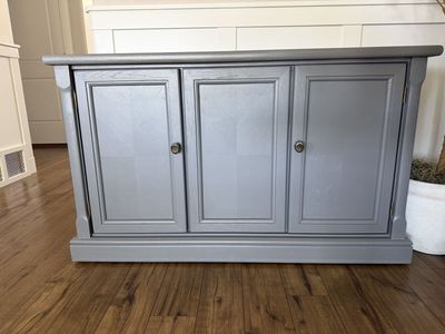 Gray Solid Wood Credenza