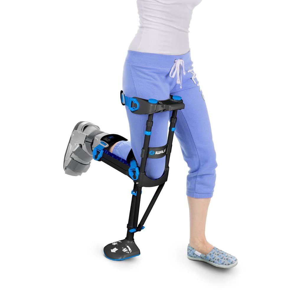 iWALK3.0 Hands-Free Crutch Knee Walker Alternative - Tool-Free Adjustments, Left/Right Leg