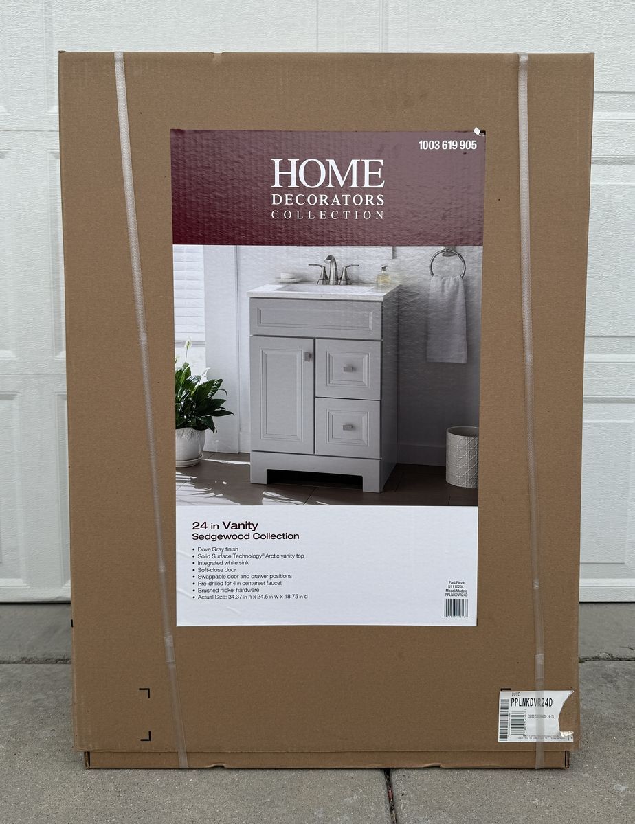 NEW Dove Gray Sedgewood 24.5 inch Single Sink Bath Vanity