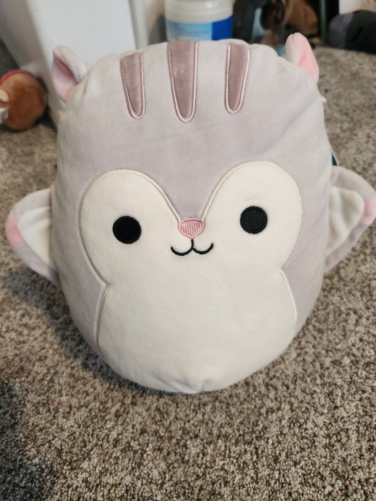 Squishmallows Steph the Squirrel 8" Gray Plush Stuffed Animal Toy with Fluffy Tail