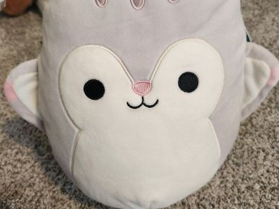 Squishmallows Steph the Squirrel 8" Gray Plush Stuffed Animal Toy with Fluffy Tail