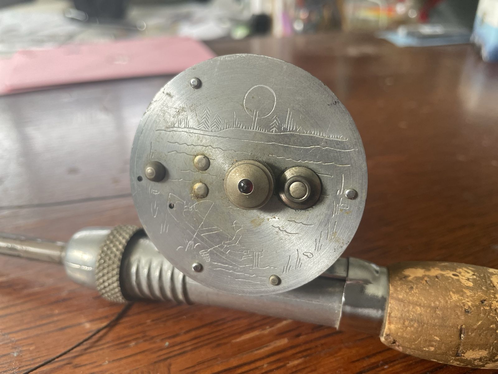 1940s Vintage Fishing Reel/ Rod // Wall Hanger