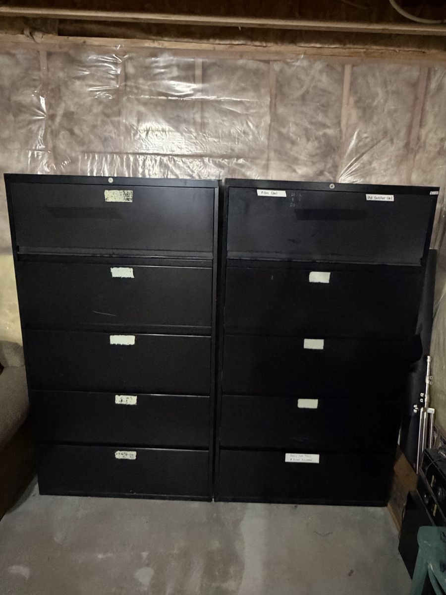 36” Wide Metal 5-Drawer File Cabinet - Office, basement, garage Storage Solution