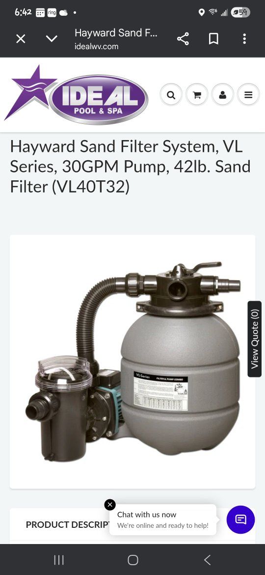 Hayward VL series Sand Filter Value is $377