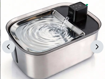 Brand New Pets Wireless Stainless Steel Dog & Cat Water Fountain, Brown, 7.5-L