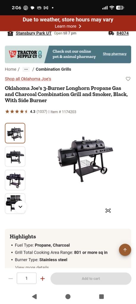 Oklahoma Joe's Combo Grill And Smoker