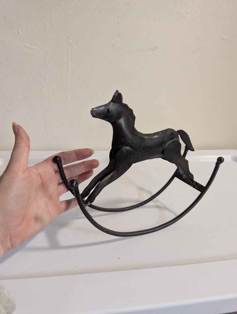 metal rocking horse decor