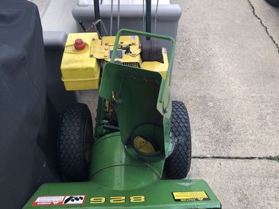 John Deere 826 snowblower, $100