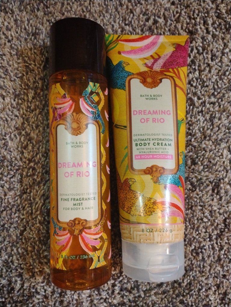 FUNDRAISER-Bath & Body Works Dreaming of Rio Fine Fragrance Mist & Body Cream Set 8oz Each