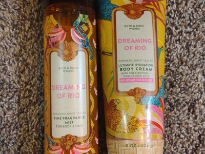 FUNDRAISER-Bath & Body Works Dreaming of Rio Fine Fragrance Mist & Body Cream Set 8oz Each