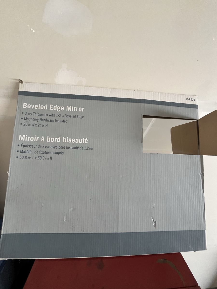 Beveled Edge Mirror 20 in W x 24 in H with Mounting Hardware