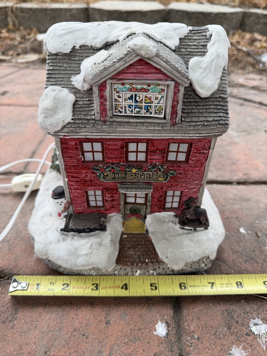 Lighted Christmas Holiday Village Toy Shop Building Decor