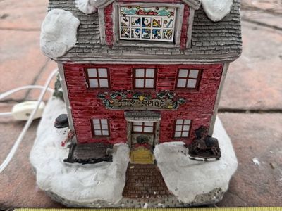 Lighted Christmas Holiday Village Toy Shop Building Decor
