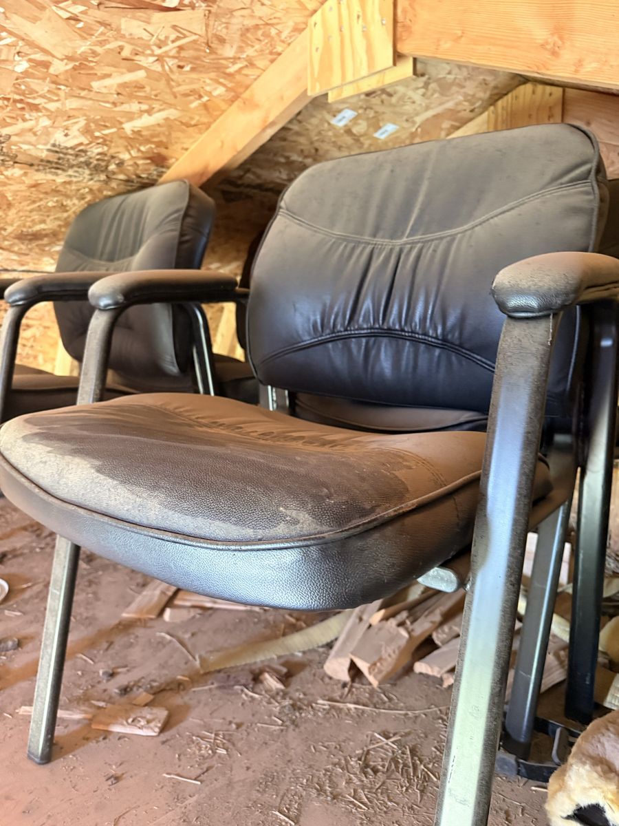Black leather office chairs