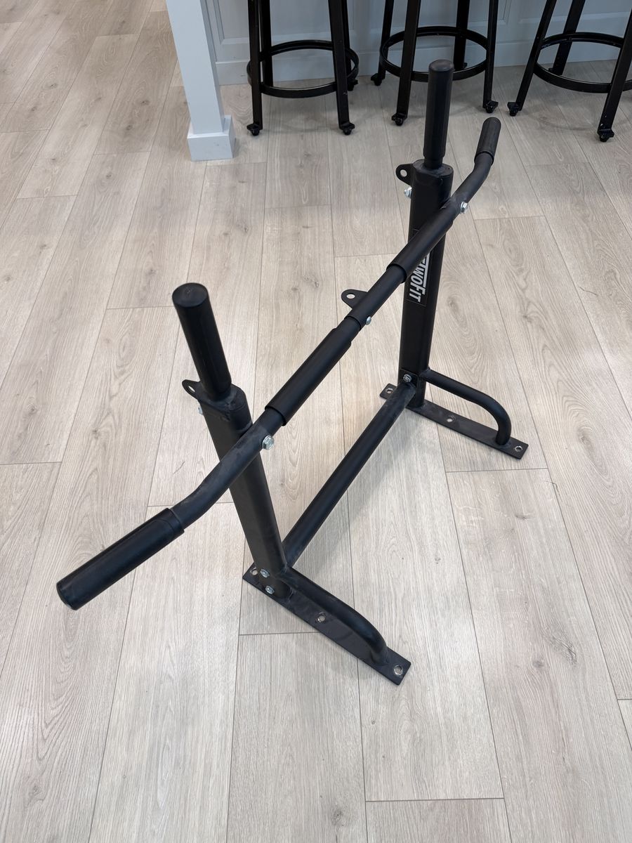 ONETWOFIT Wall Mounted Pull Up Bar & Dip Station - Multi-Grip Home Gym Equipment
