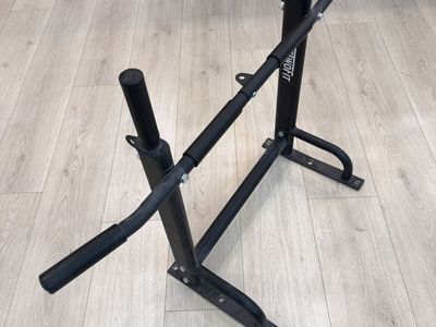 ONETWOFIT Wall Mounted Pull Up Bar & Dip Station - Multi-Grip Home Gym Equipment
