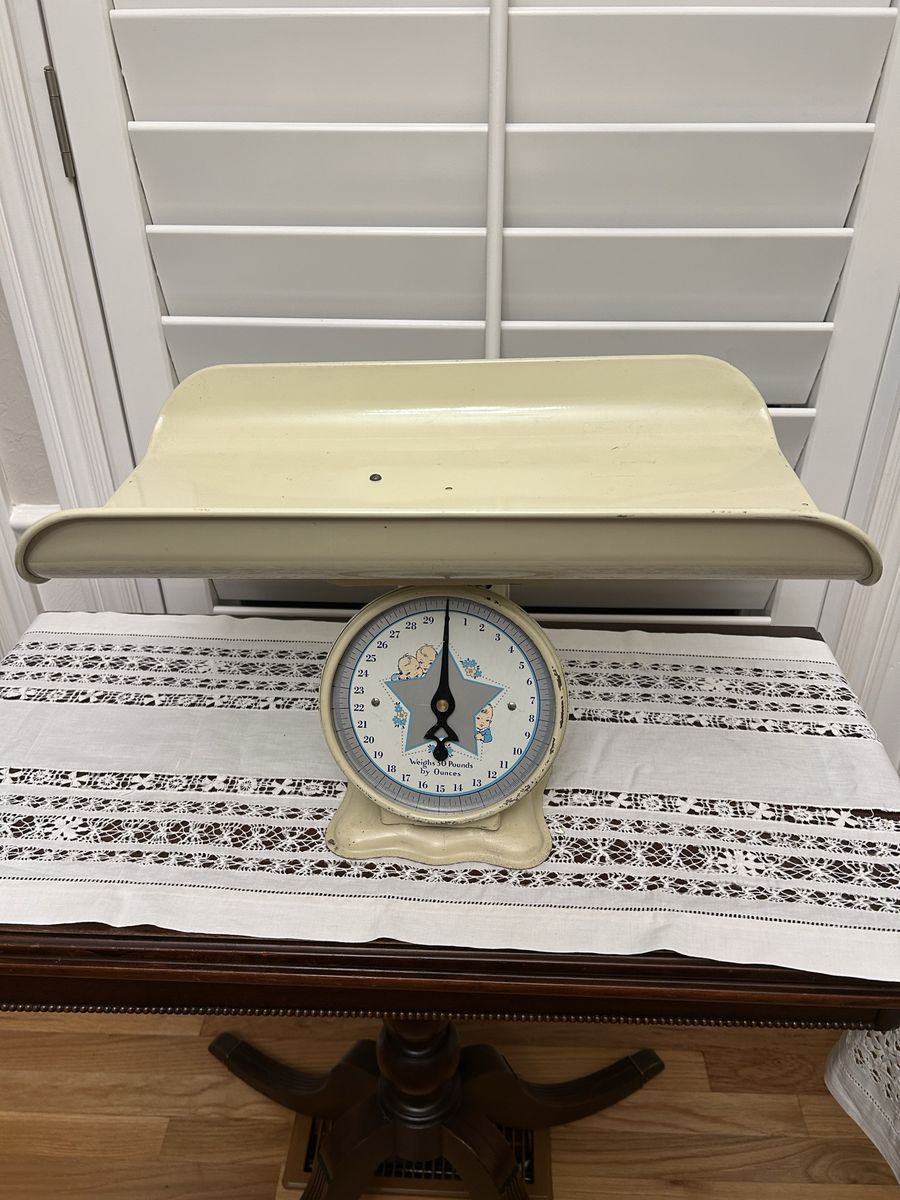 Vintage Metal Baby Scale