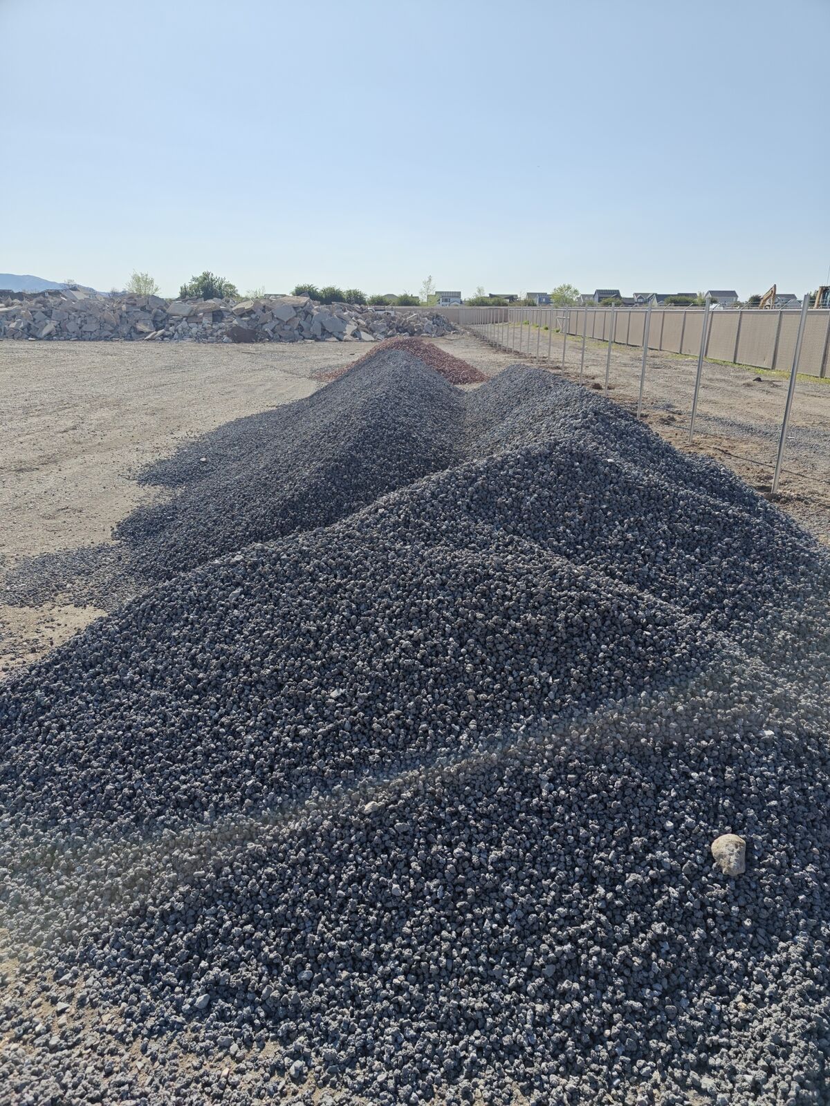 1 in minus, 3/4 gray, 3/4 slag, 2.5 mixed, sand, topsoil