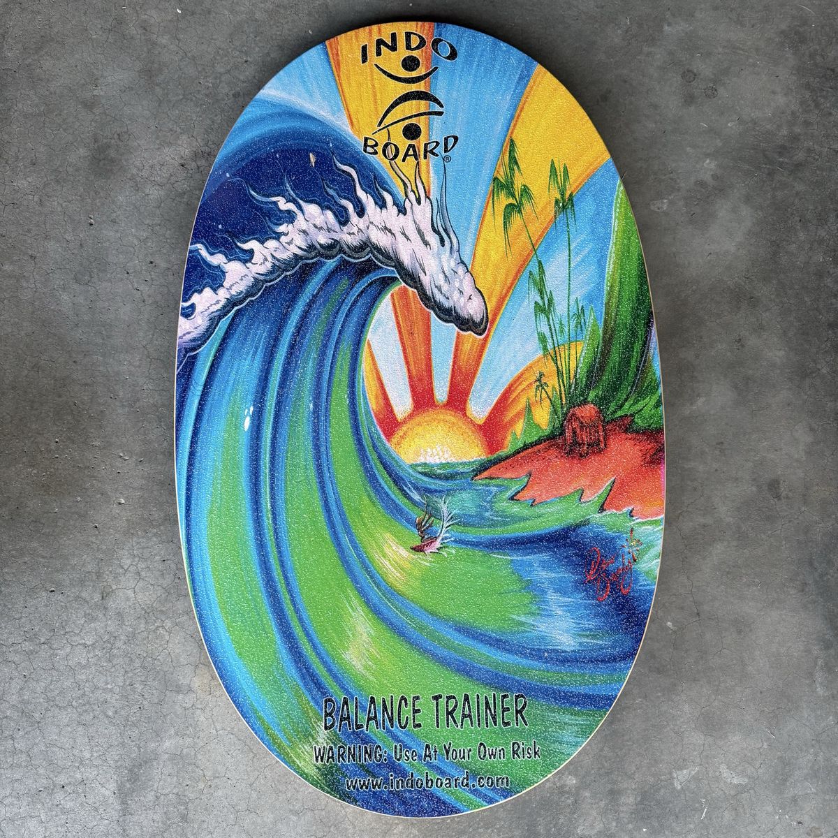 Indo Board Original Balance Trainer Deck - Surf Art Graphic Board only