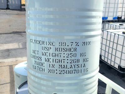 55gl FOOD GRADE closed top steel Glycerine Drums