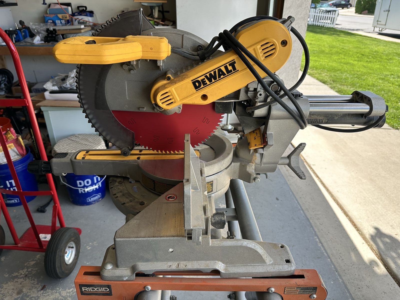 DeWalt DWS709 12" Sliding Compound Miter Saw with Diablo Blades - Excellent Condition