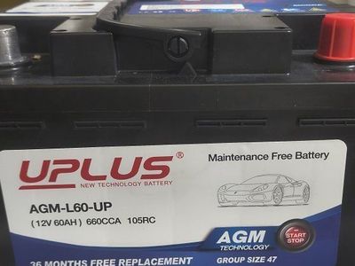 12volt 60ah 660cca 105r7 group 47