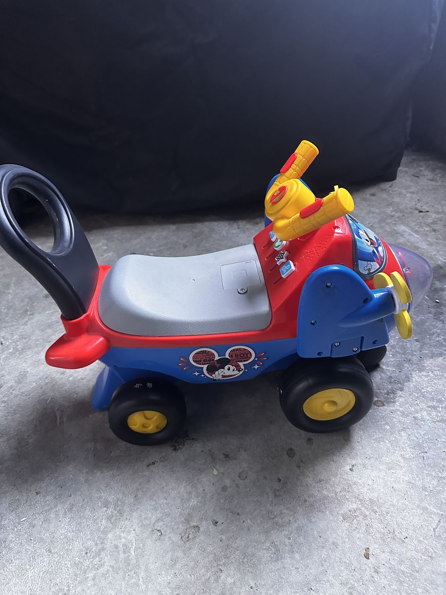Childs Mickey Mouse Sit & Push Plane