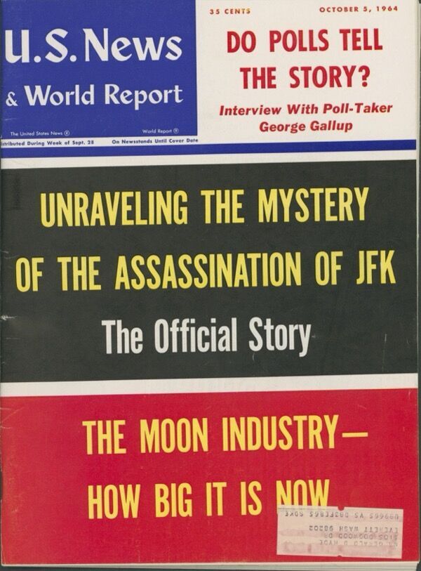 Vintage US News & World Report Magazine Oct 5th 1964 - JFK Assassination