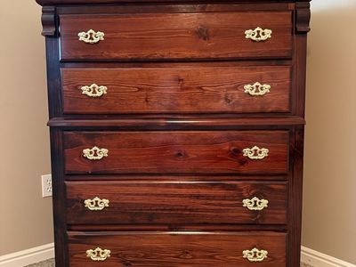 Cherry Oak 5 Drawer Bedroom Dresser