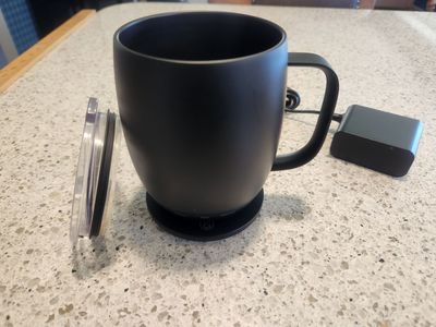 Nextmug Temperature Control Smart Mug, 14 oz, Black, with Lid & Charging Coaster