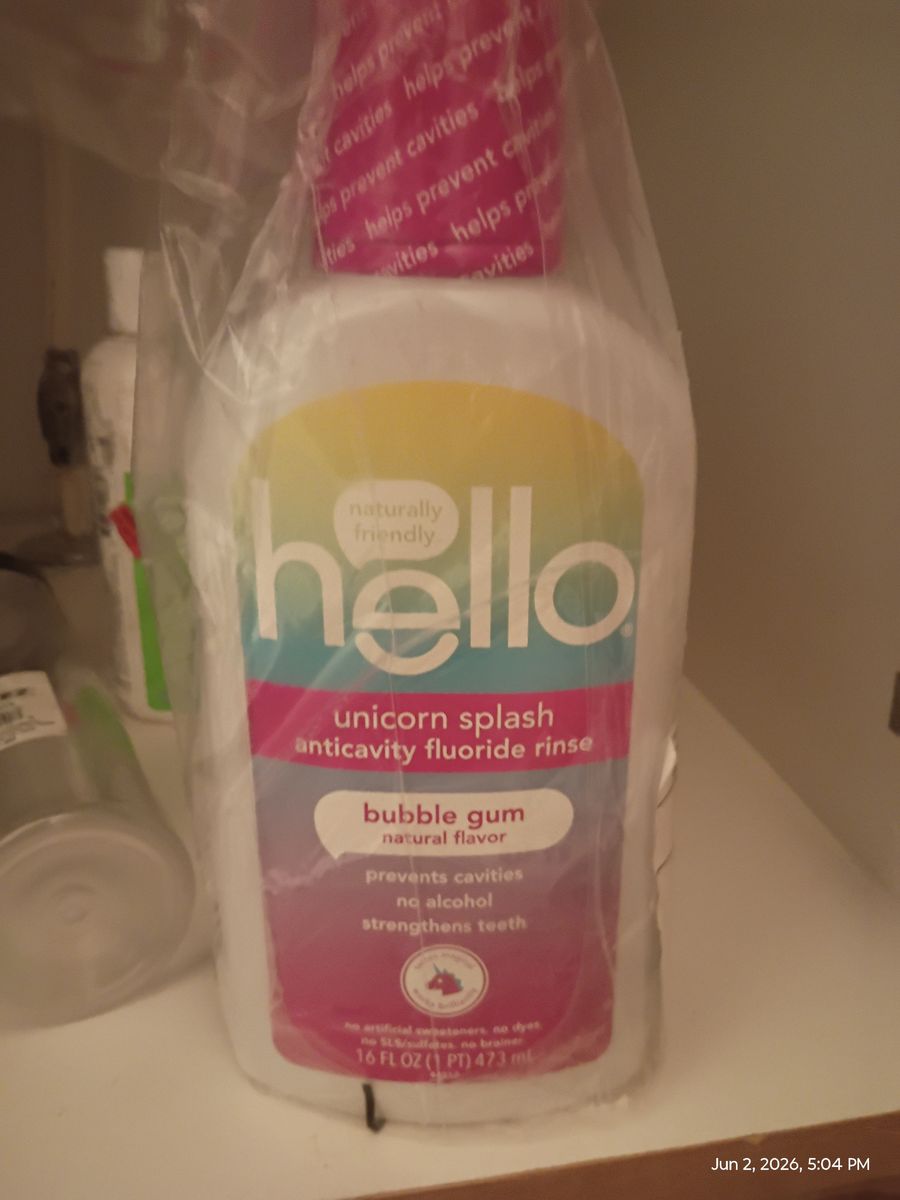 Unicorn splash anti-cavity fluoride rinse bubble gum flavor