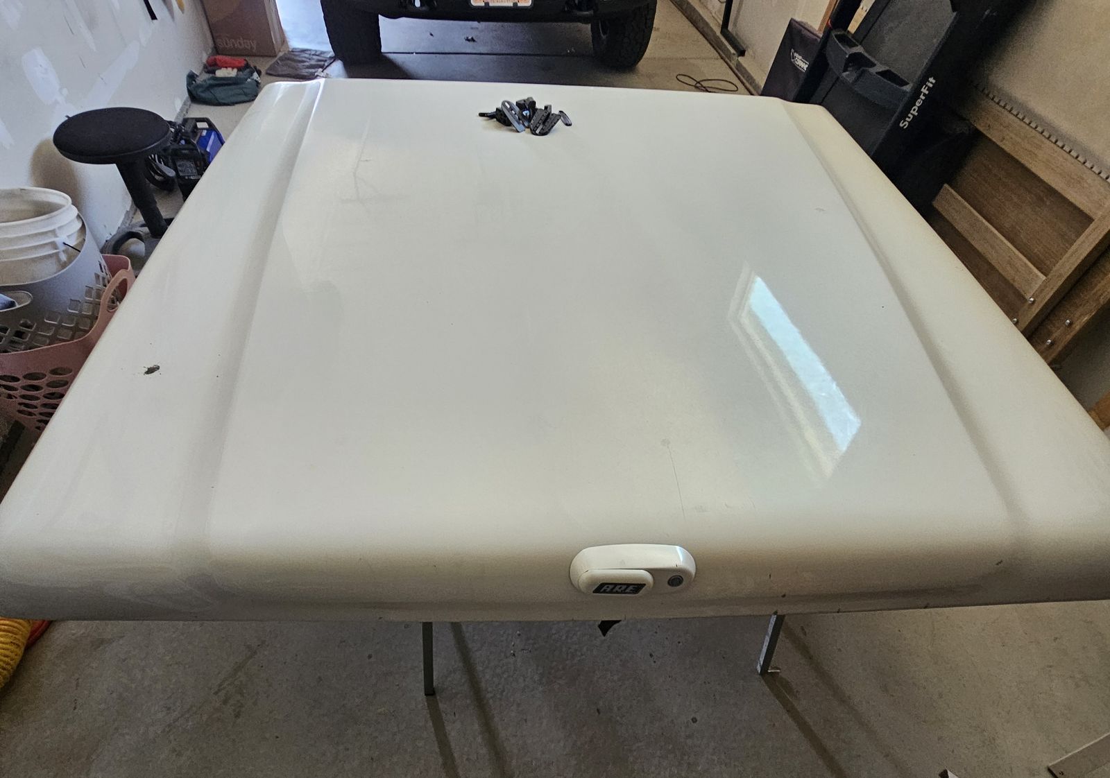 A.R.E. White Hard Tonneau Cover with Mounting Hardware