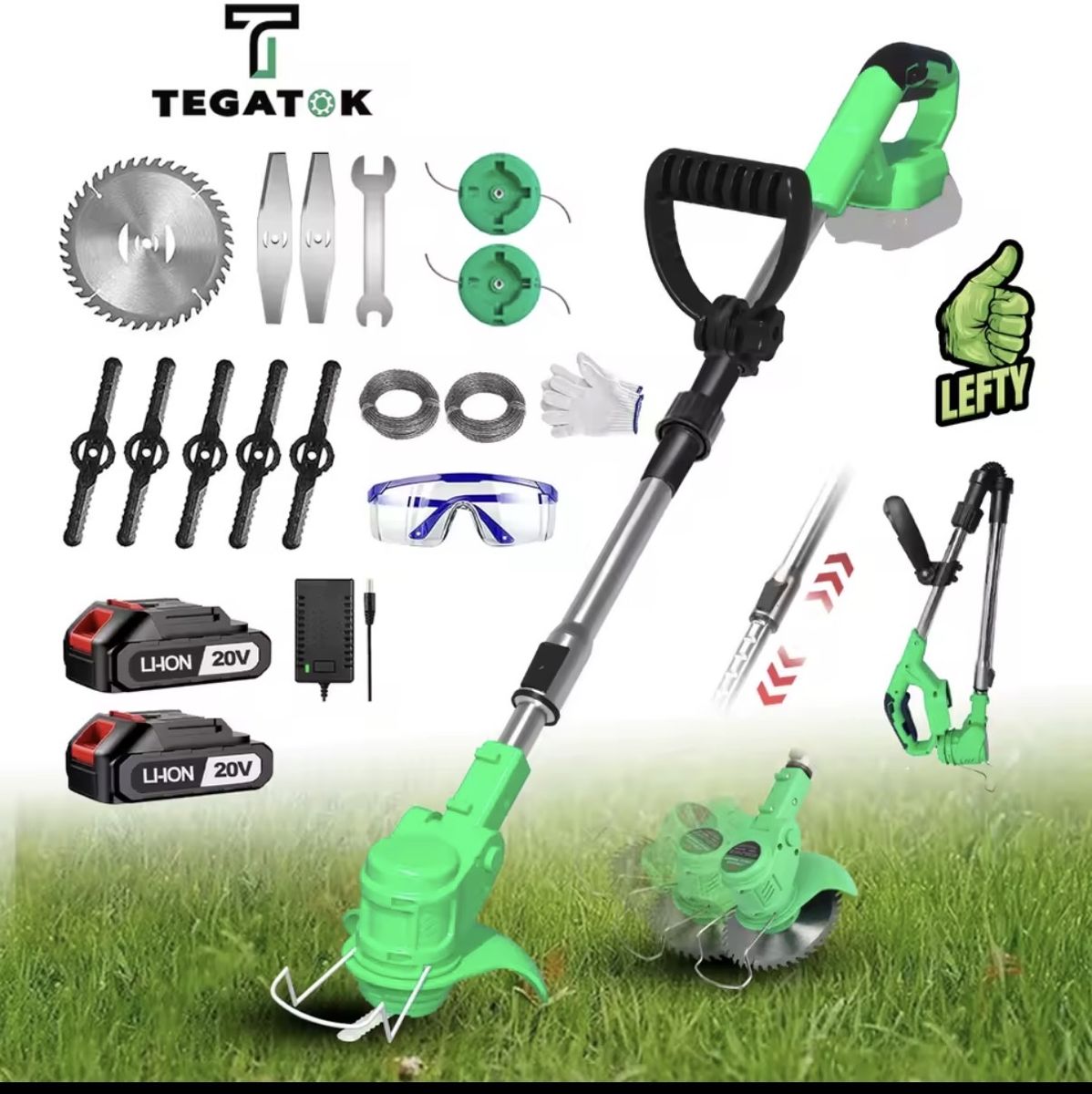 Tegatok 20V Cordless Weed Wacker – 4-in-1 Electric Trimmer (NEW)