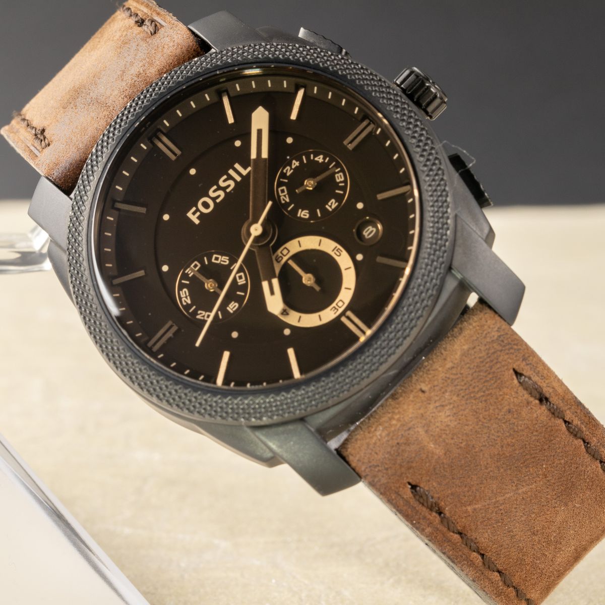 Fossil Machine Chronograph FS4656 – Brown Leather, Box, booklet, & hang tag