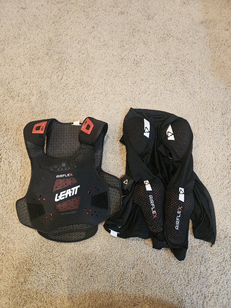 Leatt 3DF AirFit Body Protector & Airflex Pro Elbow Guards - Small Size - Impact Tested CE Certified