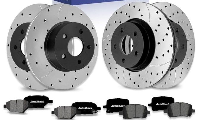 Front & Rear Coated Rotors & Ceramic Pads for Nissan, Sentra 2017-2019 Juke 2011-2017, AWD FWD L4 1.6L