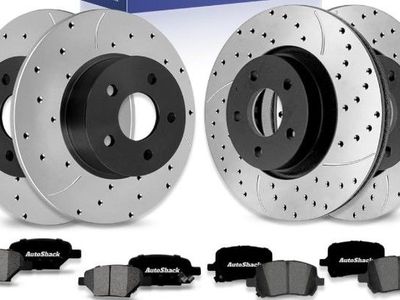 Front & Rear Coated Rotors & Ceramic Pads for Nissan, Sentra 2017-2019 Juke 2011-2017, AWD FWD L4 1.6L
