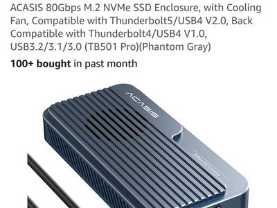 ACASIS 80Gbps M.2 NVMe SSD Enclosure TB501 Pro with Cooling Fan - Thunderbolt 5/USB4 V2.0 Compatible