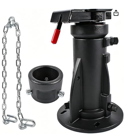 C5G1216 12"-16" Adjustable Height Cushioned 5th Wheel to Gooseneck Adapter w/Safety Chain for Camper/RV/Trailer's Kingpin Box