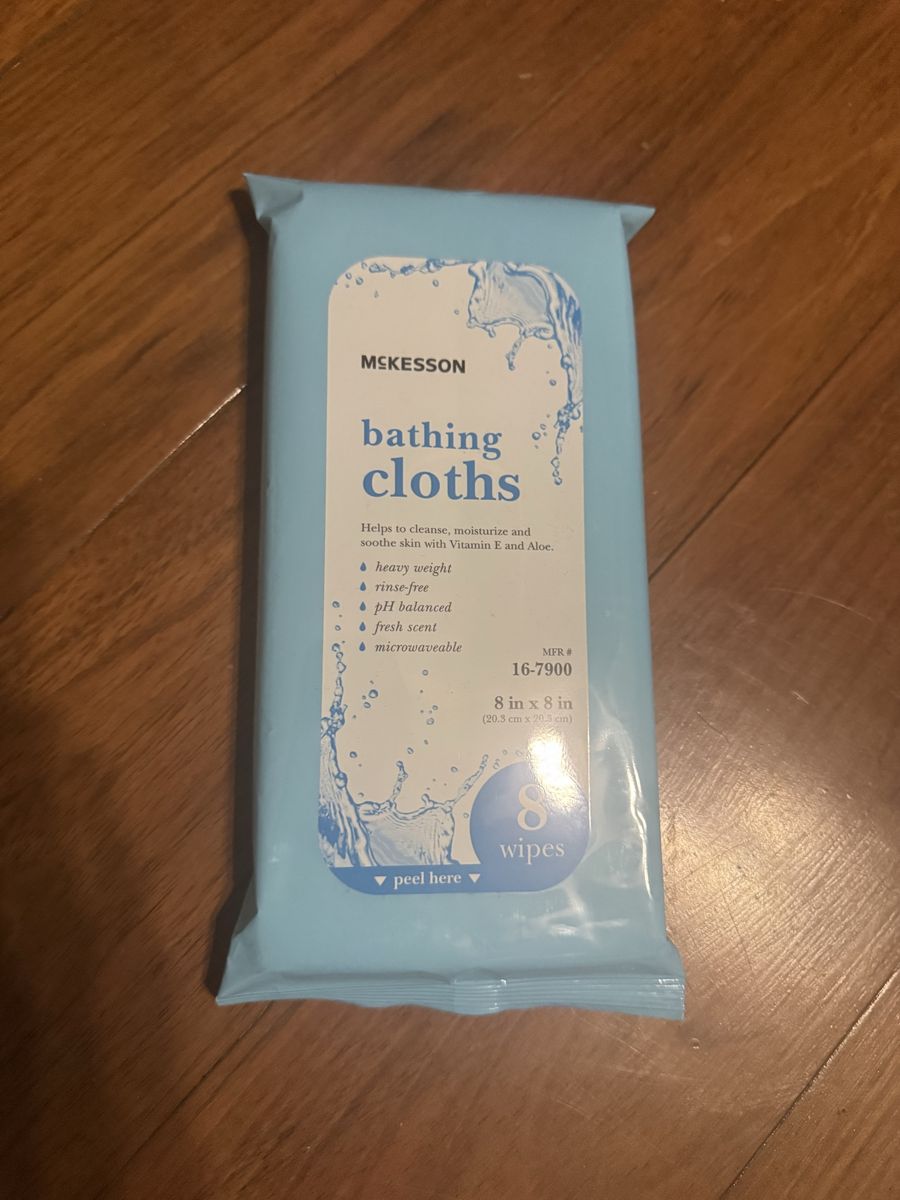 McKesson Bathing Cloths Rinse-Free Wipes 8 Pack 8x8 in