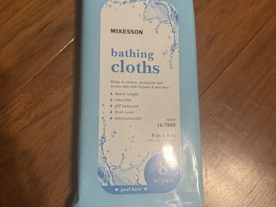 McKesson Bathing Cloths Rinse-Free Wipes 8 Pack 8x8 in