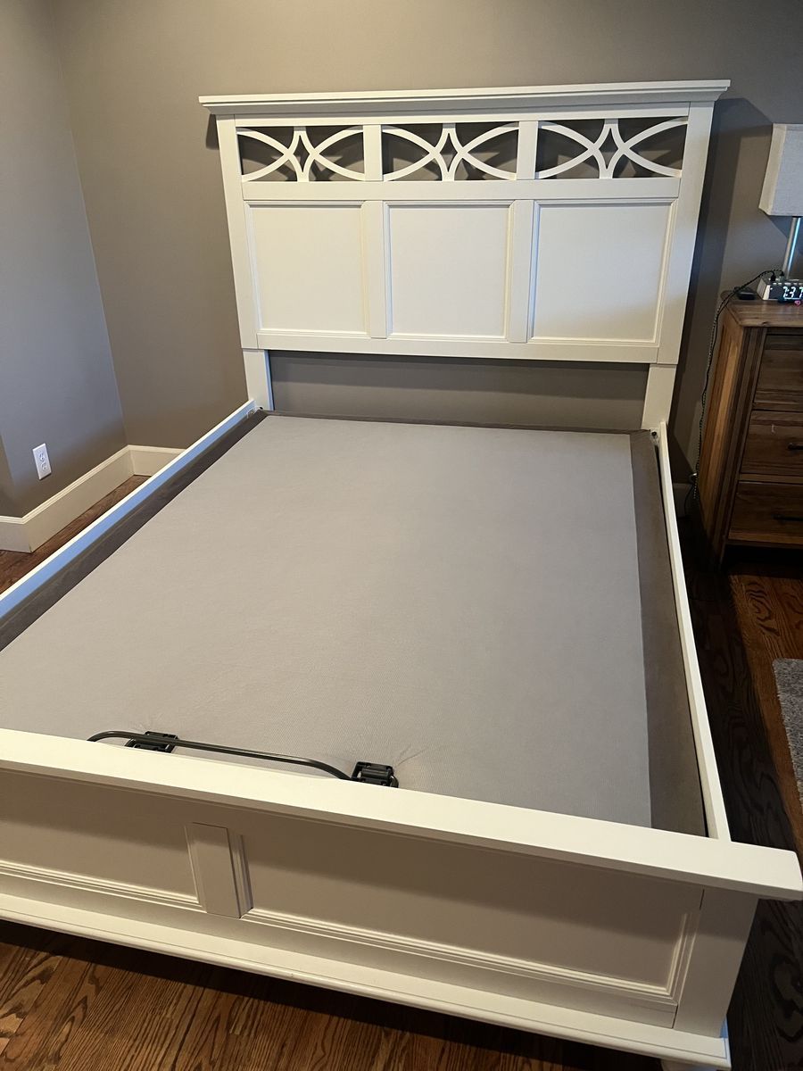 Antique White Queen Size Bed Frame
