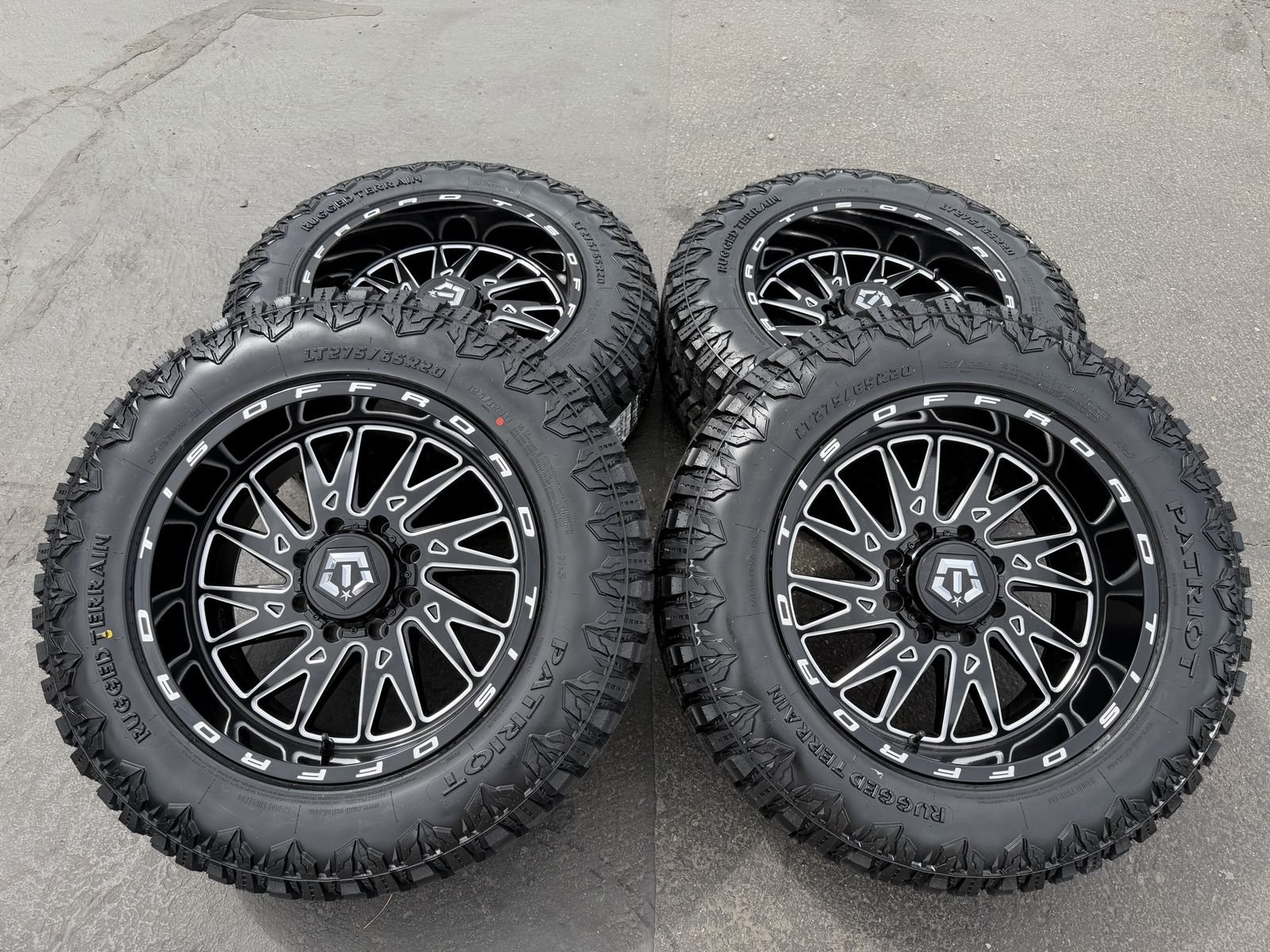 New LT275/65r20 Patriot RT TIS 547BM 8x6.5 Dodge Ram Cummins Chevy Silverado 2500 3500 GMC 547 BM wheels and tires 8 lug